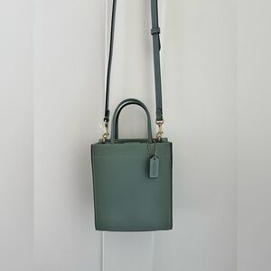 Coach Mini Cashin Tote NWOT crossbody bag purse blue/light blue/sage